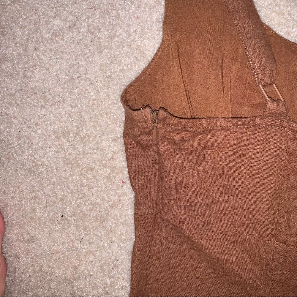 Urban Outfitters Sleeveless Mini Dress Tan/Chocolate Brown - Picture 4 of 8
